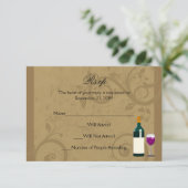 Wine Theme Matching RSVP Antwoorden Kaarten (Staand voorkant)