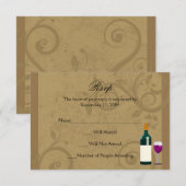 Wine Theme Matching RSVP Antwoorden Kaarten (Voorkant / Achterkant)