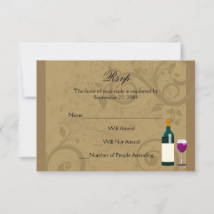 Wine Theme Matching RSVP Antwoorden Kaarten