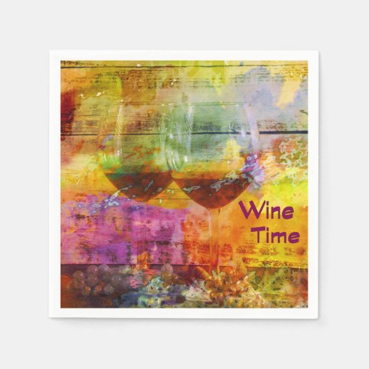 Wine Time Cocktail Napkins Servet (Voorkant)