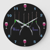 Wine Time Kitchen Clock Grote Klok (Voorkant)