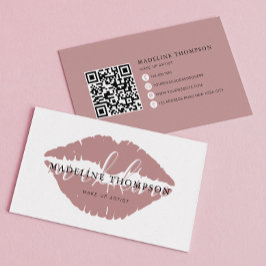 Wine Tinted Lips Kalligrafie Script QR-code Visitekaartje