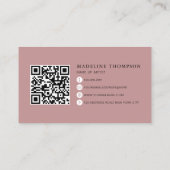 Wine Tinted Lips Kalligrafie Script QR-code Visitekaartje (Achterkant)