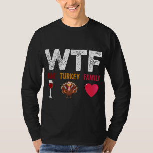 Wine Turkey Family Funny Ugly Sweater Kerstmis T-shirt