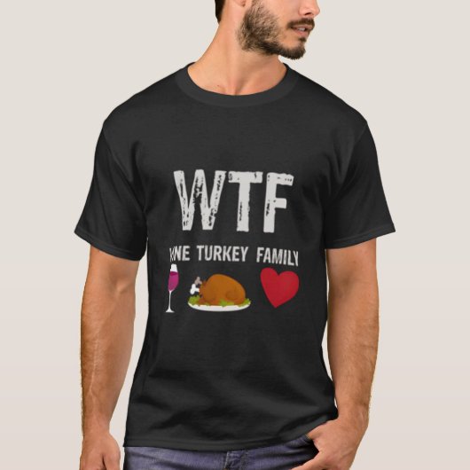 Wine Turkey Family Thanksgiving T-shirt (Voorkant)