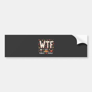 WIne Turkije Familie Grappige Thanksgiving Bumpersticker