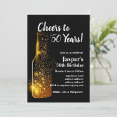 Wine verjaardagsuitnodiging, Cheers to! Kaart (Staand voorkant)