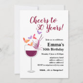 Wine verjaardagsuitnodiging, Cheers to! Kaart (Voorkant)