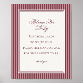 Wine Vineyard Club Old Money Advice for Baby Game Poster