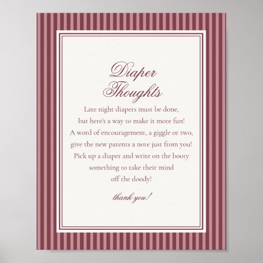 Wine Vineyard Club Old Money Diaper Thoughts Poster (Voorkant)