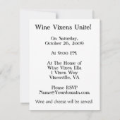 Wine Vixen Event Kaart (Achterkant)