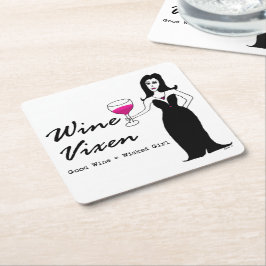 Wine Vixen "Good Wine = Woonmeisje" Kartonnen Onderzetters