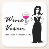 Wine Vixen "Good Wine = Woonmeisje" Kartonnen Onderzetters (Voorkant)