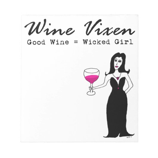 Wine Vixen "Good Wine = Woonmeisje" Notitieblok (Voorkant)