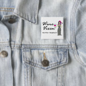 Wine Vixen "Nice & Naughty"-feestdag Vierkante Button 5,1 Cm (In situ)