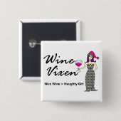 Wine Vixen "Nice & Naughty"-feestdag Vierkante Button 5,1 Cm (Voorkant /achterkant)