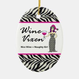 Wine Vixen "Nice & Naughty" Schoongemaakte Zebraaf Keramisch Ornament