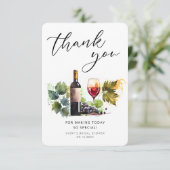 Wine Vrijgezellenfeest thema bedankkaart (Staand voorkant)
