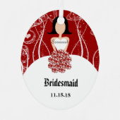 Wine Wedding Gown Bridesmaid kerstversiering Metalen Ornament (Voorkant)