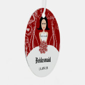 Wine Wedding Gown Bridesmaid kerstversiering Metalen Ornament (Voorkant Rechts)