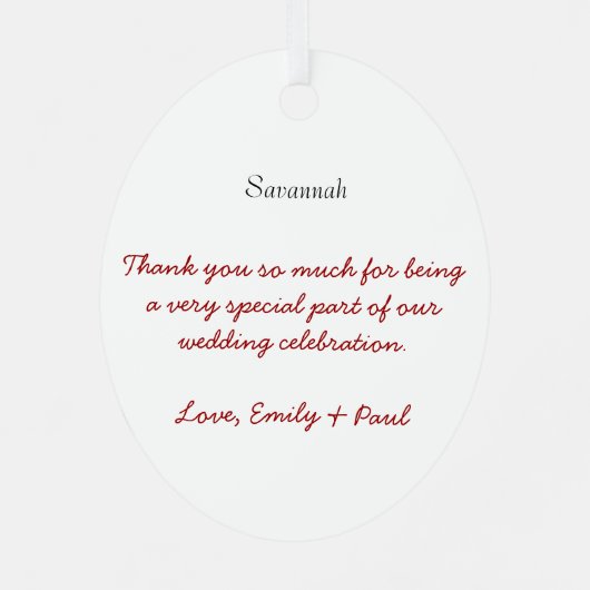 Wine Wedding Gown Bridesmaid kerstversiering Metalen Ornament (Achterkant)