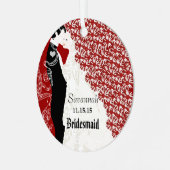 Wine Wedding Gown Bridesmaid kerstversiering Metalen Ornament (Voorkant links)