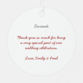 Wine Wedding Gown Bridesmaid kerstversiering Metalen Ornament (Achterkant)