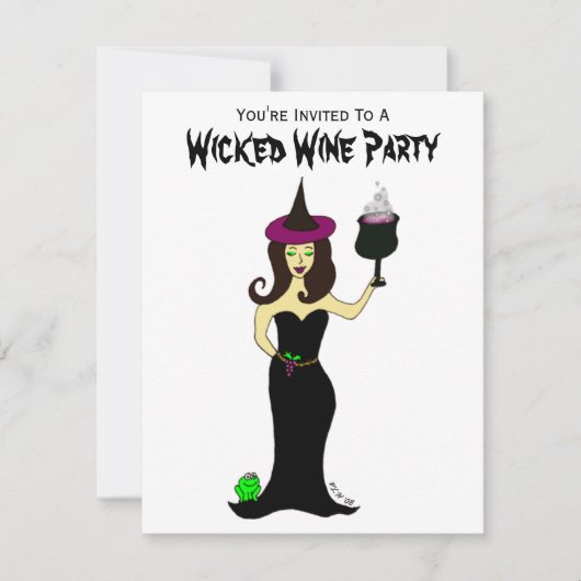 Wine Witch Wyed Wine Party Kaart (Voorkant)
