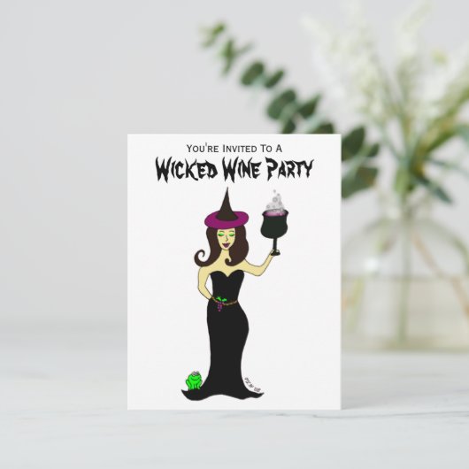 Wine Witch Wyed Wine Party Kaart (Staand voorkant)