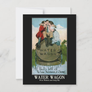 Wine Women Song 1910s Comic  Geïnspireerd Briefkaart