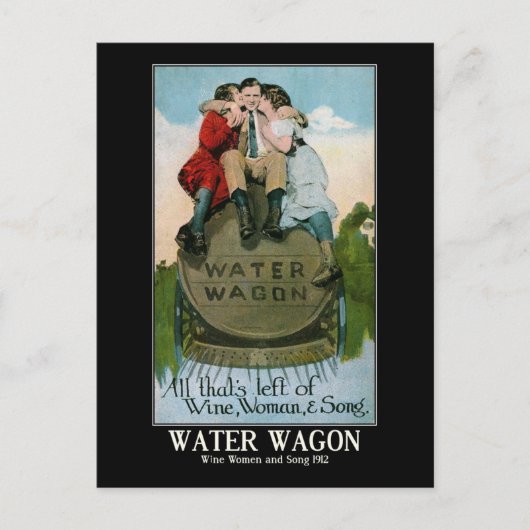 Wine Women Song 1910s Comic  Geïnspireerd Briefkaart (Voorkant)
