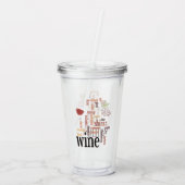 Wine Word Cloud Design Acryltrommels Acryl Drinkbeker (Achterkant)