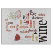Wine Word Cloud Design Glass Cutting Board Snijplank (Voorkant)