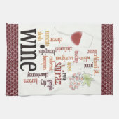 Wine Word Cloud Design Kitchen Towel Theedoek (Horizontaal)