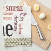 Wine Word Cloud Design Kitchen Towel Theedoek (Quarter Fold)