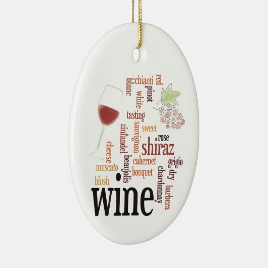 Wine Word Cloud Design Ornament (Rechts)