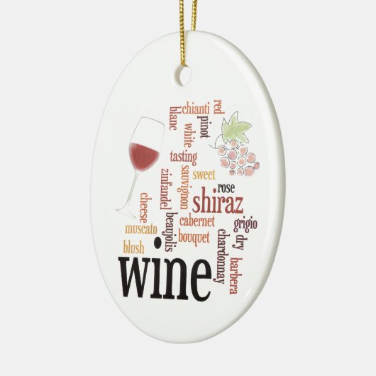 Wine Word Cloud Design Ornament (Links)