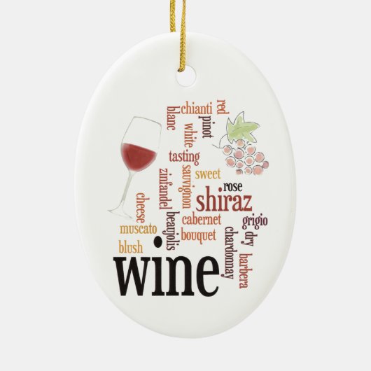 Wine Word Cloud Design Ornament (Achterkant)