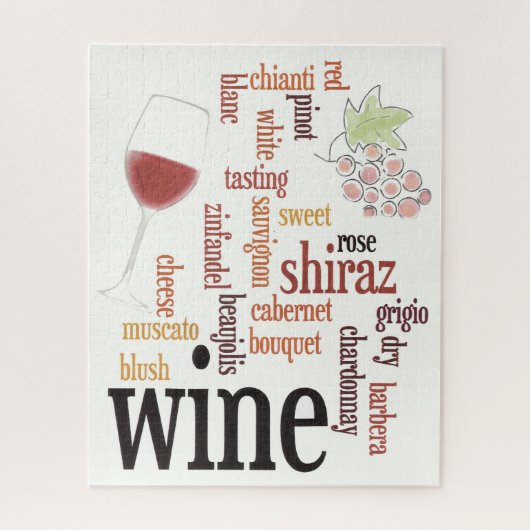 Wine Word Cloud Design Puzzle Legpuzzel (Verticaal)