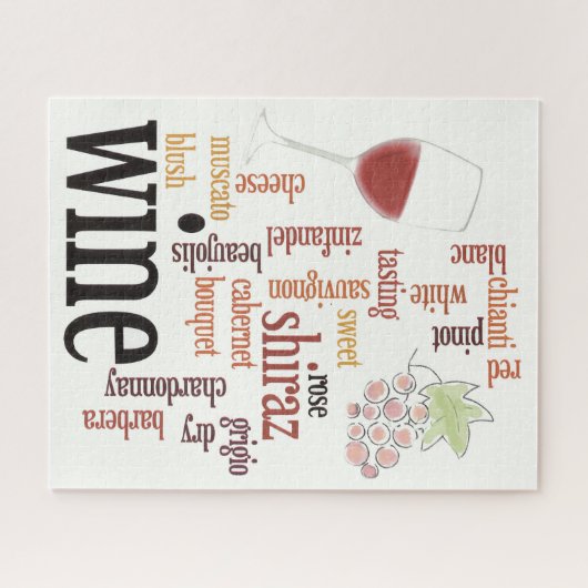 Wine Word Cloud Design Puzzle Legpuzzel (Horizontaal)