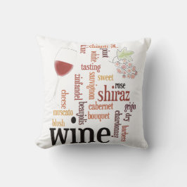 Wine Word Cloud Sierkussen