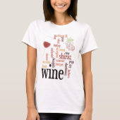 Wine Word Cloud T-Shirt (Voorkant)