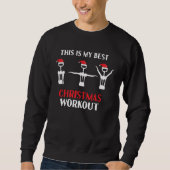 Wine Workout Gym Christmas Corkscrew Sparkling Win Trui (Voorkant)