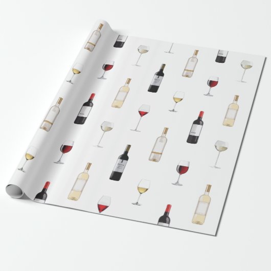 Wine Wrapping Paper Cadeaupapier (Uitgerold)