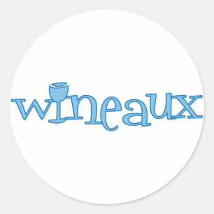 Wineaux (blauw) ronde sticker