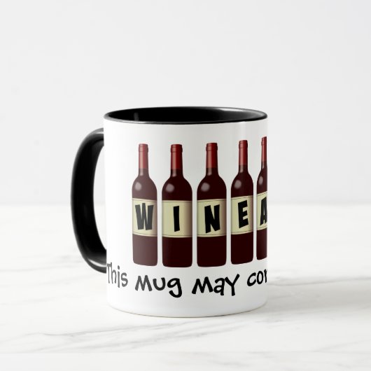 Wineaux-wijnflessen Lineup: kan wijn bevatten Mok (Voorkant links)