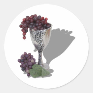 WineChaliceGrapes060910schaduwen Ronde Sticker