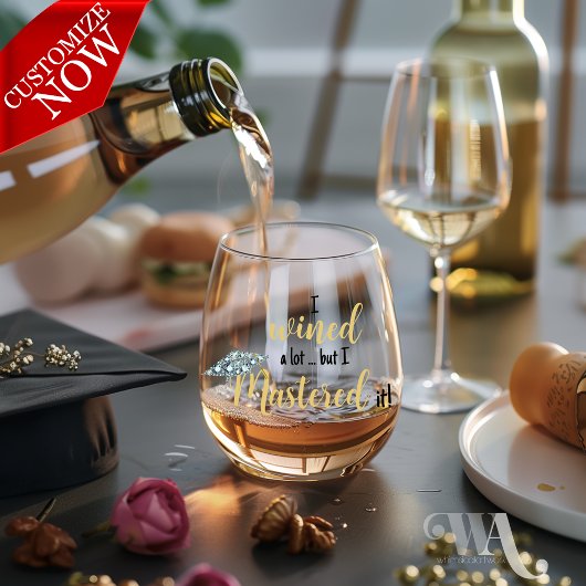 Wined A Lot Mastered het met Pet Afstuderen Wijnglas Zonder Voet