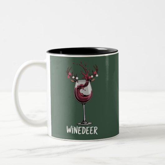 Winedeer Grappige Koppels Kerst Mis Passende Vakan Tweekleurige Koffiemok (Links)