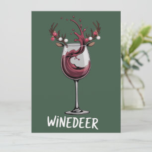 Winedeer Grappige Koppels Kerst Overeenkomende Vak Feestdagenkaart
